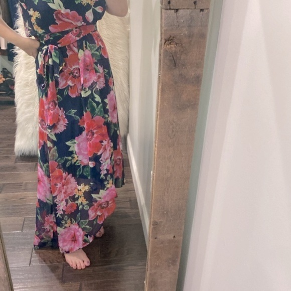 Shelby & Palmer navy floral maxi dress size 10 - Picture 3 of 11